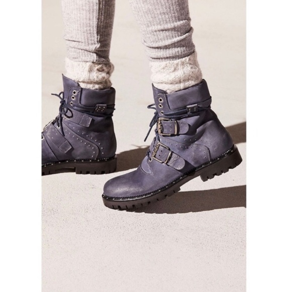Free People Mtn Brook Studded Belted Hiker Boots